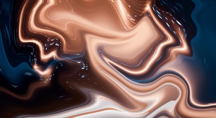 Luxury abstract fluid art, ink blur background, classic blue, gold. Liquid acrylic, epoxy futuristic painting.