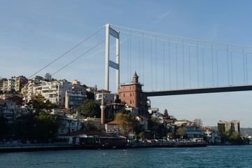 Fatih Sultan Mehmet Bridge over Bosporus Strait, Istanbul, Turkey