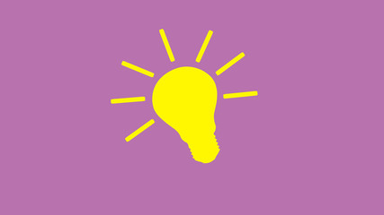 Amazing yellow bulb icon,Light bulb icon on light purple background,bulb icon