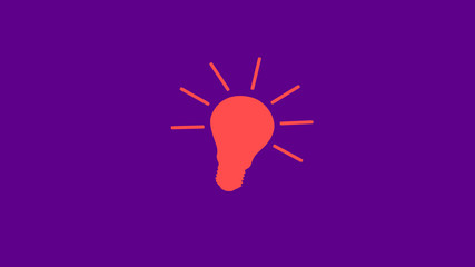 Idea bulb icon on purple background,idea bulb icon