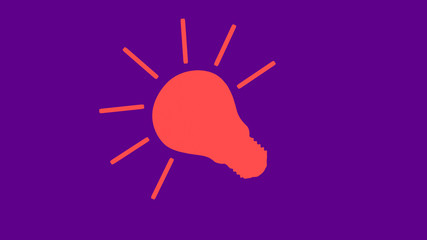 Idea bulb icon on purple background,idea bulb icon