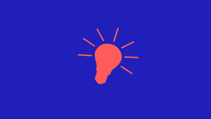 red bulb icon,idea bulb icon on blue background,bulb icon