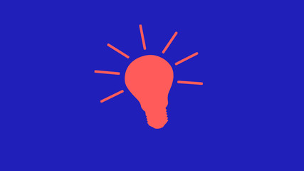 red bulb icon,idea bulb icon on blue background,bulb icon