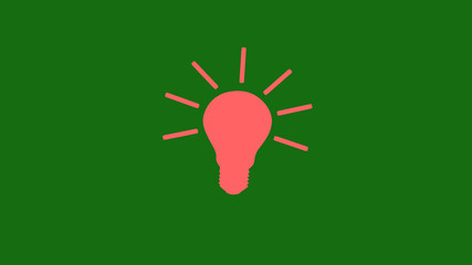 Light idea bulb icon on green background,bulb icon