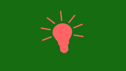 Light idea bulb icon on green background,bulb icon