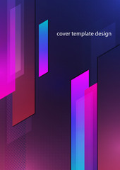 Abstract dynamic background, simple geometric shapes, blocks, stripes. Bright gradient colors. Template for corporate design.