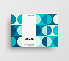 Creative business presentation vector A4 horizontal orientation front page mock up. Modern corporate report cover abstract geometric illustration design layout. Company identity brochure template.