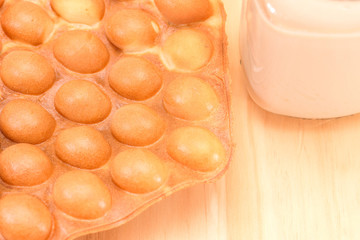 Traditional Hong Kong waffle soft and crunchy from oven, Hong Kong Egg,egg puff
