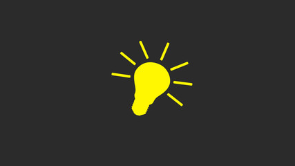 New yellow bulb icon on gray background,Light bulb icon