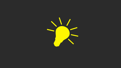 New yellow bulb icon on gray background,Light bulb icon