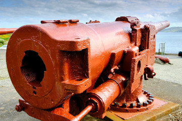 An anti-aircraft gun in Fort Dunree, Donegal, Ireland.