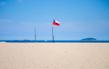 Obraz na płótnie Canvas Copacabana Beach, Rio de Janeiro, Brazil quarantined due to covid 19.