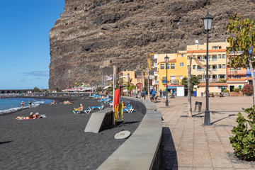 Tazacorte beach with black lava sand at La Palma, Canary Island, Spain. © Curioso.Photography