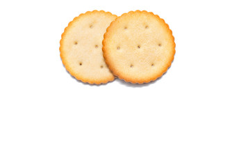two crackers cookie on a white background