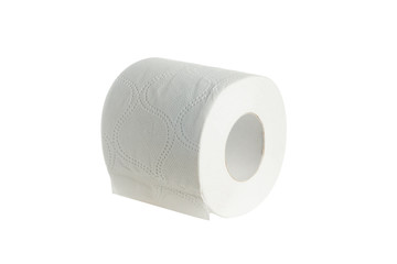 One roll of white toilet paper isolated