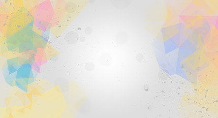 Abstract polygon and watercolor background with watercolor splashes