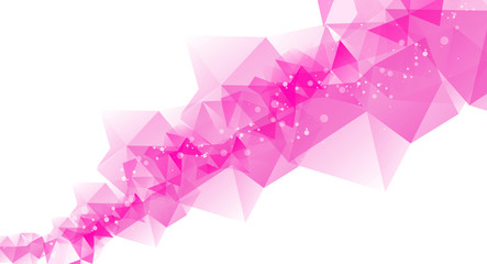 Abstract pink polygon with white background