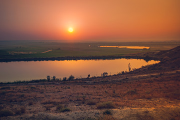 sunset water