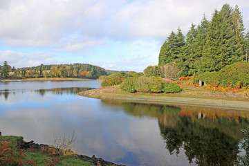 Fototapeta na wymiar Kennick Reservoir, Devon, in Autumn