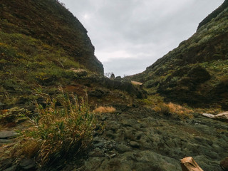 mountain landscape with blue sky, in the Canary Islands