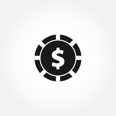 Casino chip icon. isolated design element