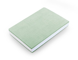 green notebook isolated on white