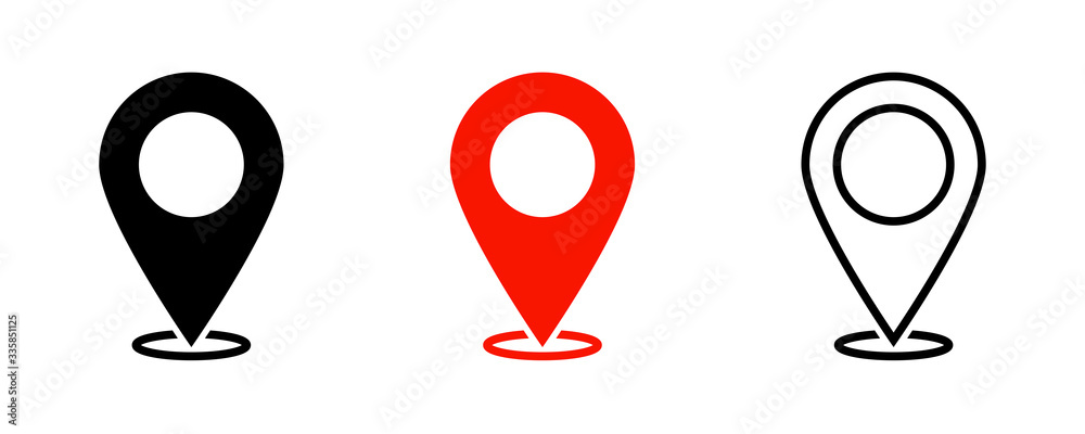 Poster map pointers. vector isolated elements. location navigation icon. vector outline illustration. geo l