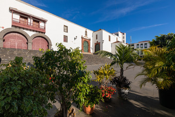 Fototapeta na wymiar Traditional architecture at Santa Cruz - capital city of the island of La Palma, Canary Islands, Spain.