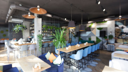 Banqueting hall in the restaurant. Modern restaurant