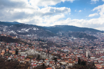 Fototapeta na wymiar Sarajevo skyline, Bosnia and Herzegovina