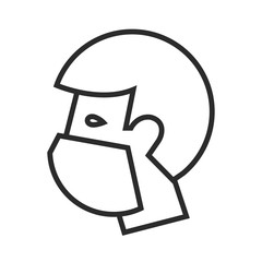 Man in medical face mask.