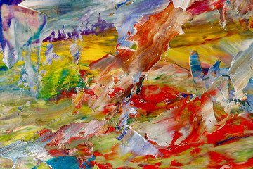 Colorful abstract background wallpaper. Modern motif visual art.  Mixtures of oil paint. Trendy...