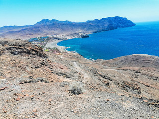 view of the sea and mountains,  in the Canary Islands