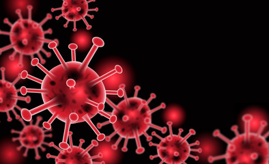 Coronavirus COVID-19  cell outbreak background ,pandemic, dangerous disease, infections to all country, spread to the planet, 3D render.