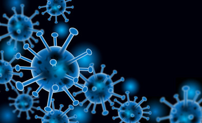 Coronavirus COVID-19  cell outbreak background ,pandemic, dangerous disease, infections to all country, spread to the planet, 3D render.