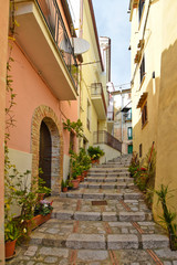 Fototapeta na wymiar A narrow street in a small village in central Italy