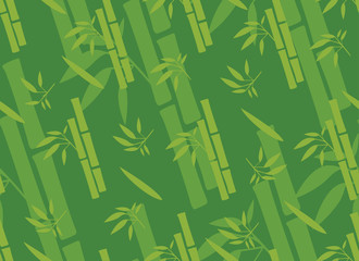 Green Bamboo Seamless Pattern Design.