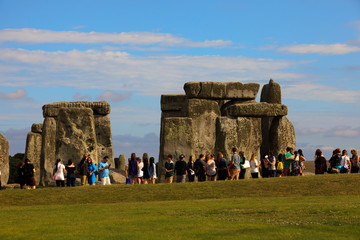 Stonehenge (England), UK - August 06, 2015: Stonehenge megalithic site, Amesbury, Wiltshire ,...
