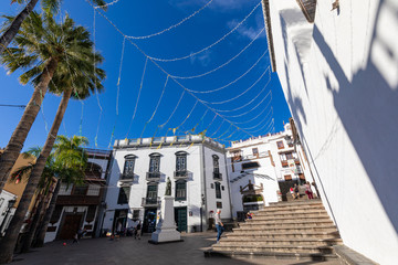 Fototapeta na wymiar Old baroque chuch of Iglesia El Salvador in the center of Santa Cruz De La Palma. Canary Islands, Spain.