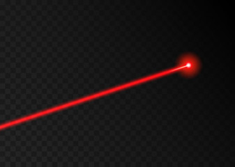 Laser beam red light. Vector laser beam line ray glow effect energy - obrazy, fototapety, plakaty