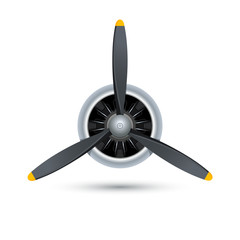 Plane blade propeller, vector airplane wood engine logo icon. Aircraft propeller fan © kolonko