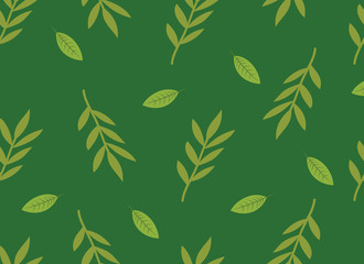 Beautiful Tropical Green Leave Seamless Pattern Design.