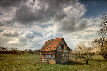 Fototapeta na wymiar old house in the field