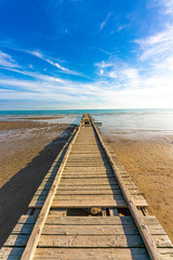 wooden road to the sea