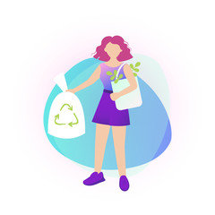 Save the planet concept color vector illustration