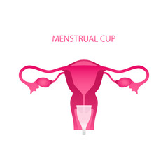 Menstrual cup hygiene product for women color vector illustration
