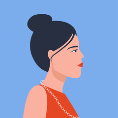 girl profile on isolated background vector illustration