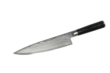 close up on knife isolated on white background