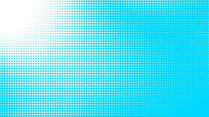 Dots halftone white blue color pattern gradient texture with technology digital background. Dots pop art comics with summer background.