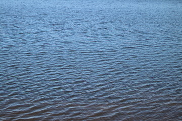 Blue lake waves in spring.